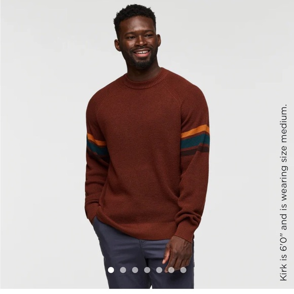 Cotopaxi Men's Large Libre Waffle Crew Sweater Rusty Rust NWT Cabincore - Picture 2 of 14